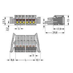 WAGO 2231 zásuvkový konektor na kabel 8, rozteč 5 mm, 2231-108/037-000, 25 ks