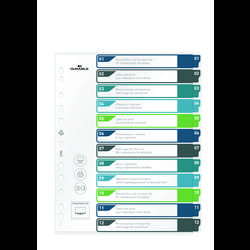 Durable 679627 rejstřík DIN A4+ 1-12 PP vícebarevná 12 karet 679627