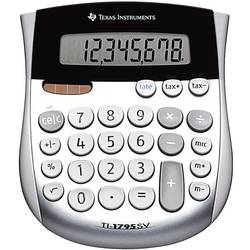 Texas Instruments TI-1795 SV kapesní kalkulačka, displej (počet míst) 8, solární napájení, na baterii, stříbrná