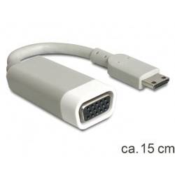 Delock 65471 HDMI / VGA adaptér [1x mini HDMI zástrčka C - 1x VGA zásuvka] bílá 15.00 cm