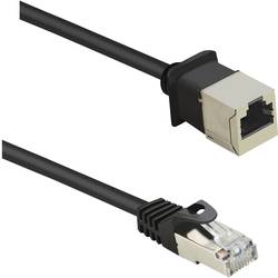 Renkforce RF-4394121 RJ45 síťové kabely, propojovací kabely CAT 5e F/UTP 1.00 m černá prodlužovací kabel s ochranou, pozlacené kontakty 1 ks