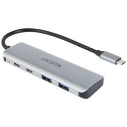 Dicota D32061 4 porty USB-C® (USB 3.1) Multiport hub s hliníkovým krytem, s konektorem USB C stříbrná