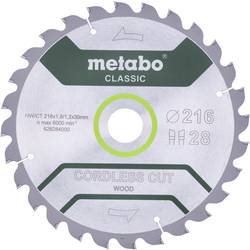 Metabo CORDLESS CUT WOOD CLASSIC 628284000 pilový kotouč 216 x 30 x 1.2 mm Počet zubů (na palec): 28 1 ks