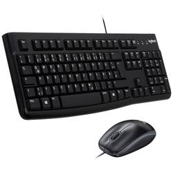 Logitech MK120 Desktop USB sada klávesnice a myše odolné proti stříkající vodě německá, QWERTZ černá