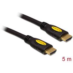 Delock HDMI kabel Zástrčka HDMI-A, Zástrčka HDMI-A 5.00 m černá 82455 4K UHD, pozlacené kontakty HDMI kabel