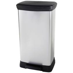 Curver Deco bin metalics 254620 odpadkový koš, 46 l, (š x v x h) 407 x 749 x 307 mm, stříbrná, černá, 1 ks