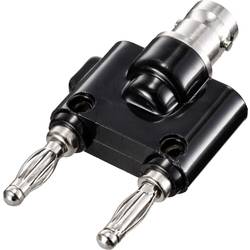 TRU COMPONENTS adaptérový konektor, BNC zásuvka - lamelová zástrčka 4 mm, rovná, černá