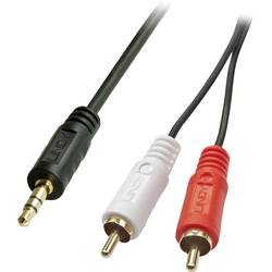 LINDY 35680 cinch / jack audio kabel [2x cinch zástrčka - 1x jack zástrčka 3,5 mm] 1.00 m černá