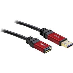 Delock USB kabel USB 3.2 Gen1 (USB 3.0 / USB 3.1 Gen1) USB-A zástrčka, USB-A zásuvka 5.00 m červená, černá pozlacené kontakty, UL certifikace 82755