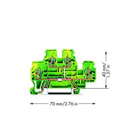 WAGO 870-507 dvojitá svorka ochranného vodiče 5 mm pružinová svorka osazení: Terre zelená, žlutá 50 ks