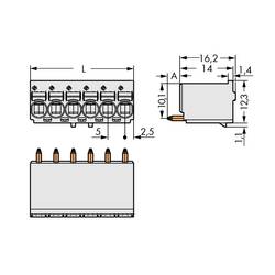 WAGO 2092 konektor do DPS 6, rozteč 5 mm, 2092-1176, 100 ks