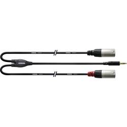 Cordial CFY 3 WMM-LONG audio kabelový adaptér [1x jack zástrčka 3,5 mm - 2x XLR zástrčka] 3.00 m černá