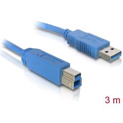 Delock USB kabel USB 3.2 Gen1 (USB 3.0 / USB 3.1 Gen1) USB-A zástrčka, USB-B zástrčka 3.00 m modrá pozlacené kontakty 82581