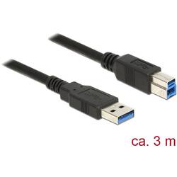 Delock USB kabel USB 3.2 Gen1 (USB 3.0 / USB 3.1 Gen1) USB-A zástrčka, USB-B zástrčka 3.00 m černá pozlacené kontakty 85069