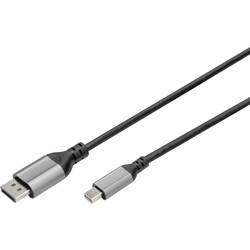 Digitus DisplayPort / Mini-DisplayPort kabel Konektor DisplayPort, Mini DisplayPort konektory 2 m černá DB-340106-020-S stíněný, hliníková zástrčka Kabel