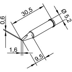 Ersa 102 CD LF 16 pájecí hrot dlátový, rovný Velikost hrotů 1.6 mm Obsah 1 ks