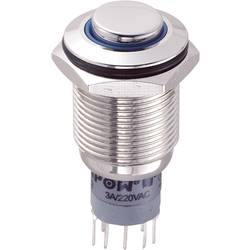 TRU COMPONENTS LAS2GQH-22ZE/B/12V/N/P, 701835 tlačítkový spínač antivandal, 16 mm, 250 V/AC, 3 A, 1 ks