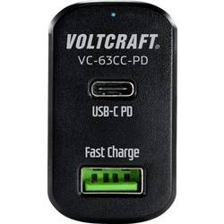 VOLTCRAFT CAS-63 USB nabíječka 63 Wp do auta Výstupní proud (max.) 3 A USB, USB-C® zásuvka Počet výstupů: 2 x USB Power Delivery (USB-PD)