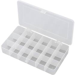 TRU COMPONENTS E-107 E-107 krabička na malé součástky, (d x š x v) 210 x 112 x 30 mm, přihrádek: 18, pevné rozčlenění, 1 ks