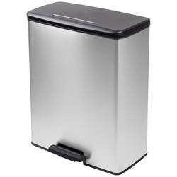 Curver Deco bin slim 254610 odpadkový koš, 65 l, (š x v x h) 480 x 615 x 280 mm, stříbrná, černá, 1 ks