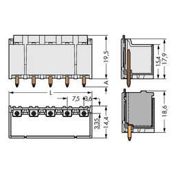 WAGO 2092 konektor do DPS 3, rozteč 7.50 mm, 2092-3403, 100 ks