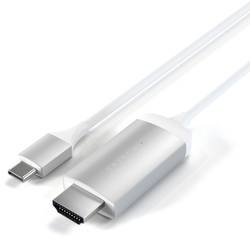 Satechi USB-C® / HDMI kabel Zástrčka HDMI-A, USB-C ® zástrčka 1.8 m stříbrná ST-CHDMIS 4K UHD Kabel pro displeje USB-C®