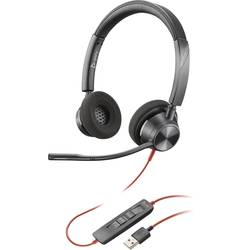 HP Inc. Blackwire C3320-M Sluchátka Over Ear kabelová, 76J17AA, Duo, černá