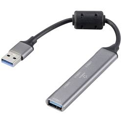 Renkforce RF-6250246 3 + 1 port USB kombinovaný hub s hliníkovým krytem černá