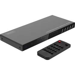 Digitus DS-55345 4 + 2 porty HDMI přepínač LED ukazatel, s dálkovým ovládáním, UHD, kovový ukazatel, lze spínat jednotlivě, se stavovými LED 3840 x 2160 Pixel