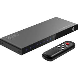 Digitus DS-55332 1 + 5 portů HDMI přepínač LED ukazatel, s dálkovým ovládáním, UHD, kovový ukazatel, lze spínat jednotlivě, se stavovými LED 3840 x 2160 Pixel