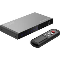 Digitus DS-55331 3 + 1 port HDMI přepínač LED ukazatel, s dálkovým ovládáním, UHD, kovový ukazatel, lze spínat jednotlivě, se stavovými LED 3840 x 2160 Pixel