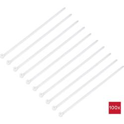 TRU COMPONENTS TC-12814148, stahovací pásky, 3.6 mm, 140 mm, přírodní, s kovovým jazýčkem, 100 ks