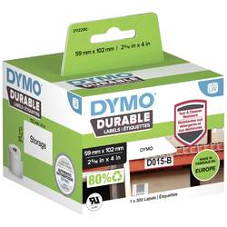 DYMO 2112290 etikety v roli 102 x 59 mm polypropylenová fólie bílá 300 ks trvalé univerzální etikety, Adresní nálepky