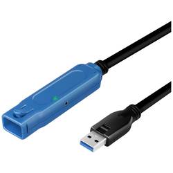 LogiLink USB kabel USB 3.2 Gen1 USB-A zásuvka, USB-A zástrčka 20 m černá, modrá Aktivní se zesílením signálu UA0400