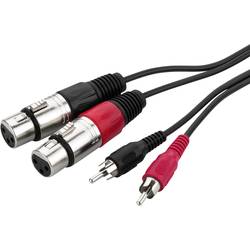 Monacor MCA-127J audio propojovací kabel [2x XLR zásuvka - 2x cinch zástrčka] 1 m černá