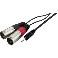 Monacor MCA-129P audio kabelový adaptér [2x XLR zástrčka - 1x jack zástrčka 3,5 mm] 1 m černá