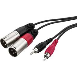 Monacor MCA-127P audio propojovací kabel [2x XLR zástrčka - 2x cinch zástrčka] 1 m černá