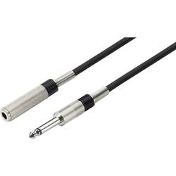 Monacor MEC-600/SW audio prodlužovací kabel [1x jack zástrčka 6,3 mm (mono) - 1x jack zásuvka 6,3 mm (mono)] 6 m černá