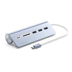 Satechi ST-TCHCRB USB kombinovaný hub modrá, stříbrná