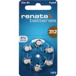 Renata knoflíkový článek ZA 312 1.4 V 6 ks 165 mAh zinko-vzduchová Hearing Aid PR41