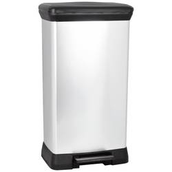 Curver Deco bin metalics 240643 odpadkový koš, 50 l, (š x v x h) 390 x 720 x 290 mm, stříbrná, černá, 1 ks