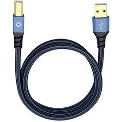 USB 2.0 [1x USB 2.0 zástrčka A - 1x USB 2.0 zástrčka B] 1.00 m modrá pozlacené kontakty Oehlbach USB Plus B