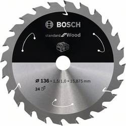 Bosch Accessories Bosch Power Tools 2608837667 tvrdokovový pilový kotouč 136 x 15.875 mm Počet zubů (na palec): 24 1 ks