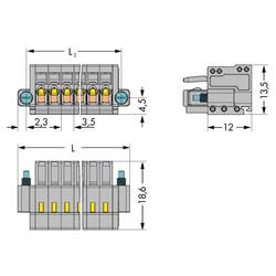 WAGO 2734 zásuvkový konektor na kabel 12, rozteč 3.50 mm, 2734-112/107-000, 50 ks
