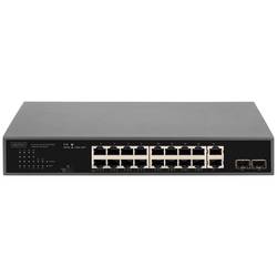 Digitus DN-95358 ethernetový switch, 16 + 2 porty, 10 / 100 / 1000 MBit/s, funkce PoE