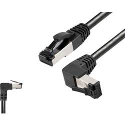 BKL Electronic 144022 RJ45 síťové kabely, propojovací kabely CAT 8.1 S/FTP 0.5 m černá bez halogenů 1 ks