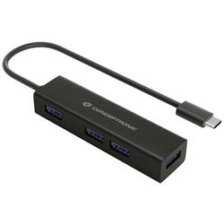 Conceptronic HUBBIES07B 4 porty USB-C® (USB 3.1) Multiport hub černá