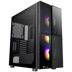 Thermaltake CA-1W1-00M1WN-01 midi tower PC skříň černá 3 předinstalované LED ventilátory, kompatibilní s LCS, boční okno, vhodné pro vodní chlazení DIY, vhodné