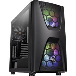 Thermaltake Commander C34 TG midi tower PC skříň, herní pouzdro černá 2 předinstalované LED ventilátory, 1 předinstalovaný ventilátor, kompatibilní s LCS,