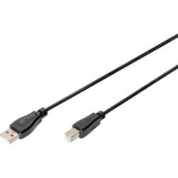 Digitus USB kabel USB 2.0 USB-A zástrčka, USB-B zástrčka 1.80 m černá AK-300102-018-S